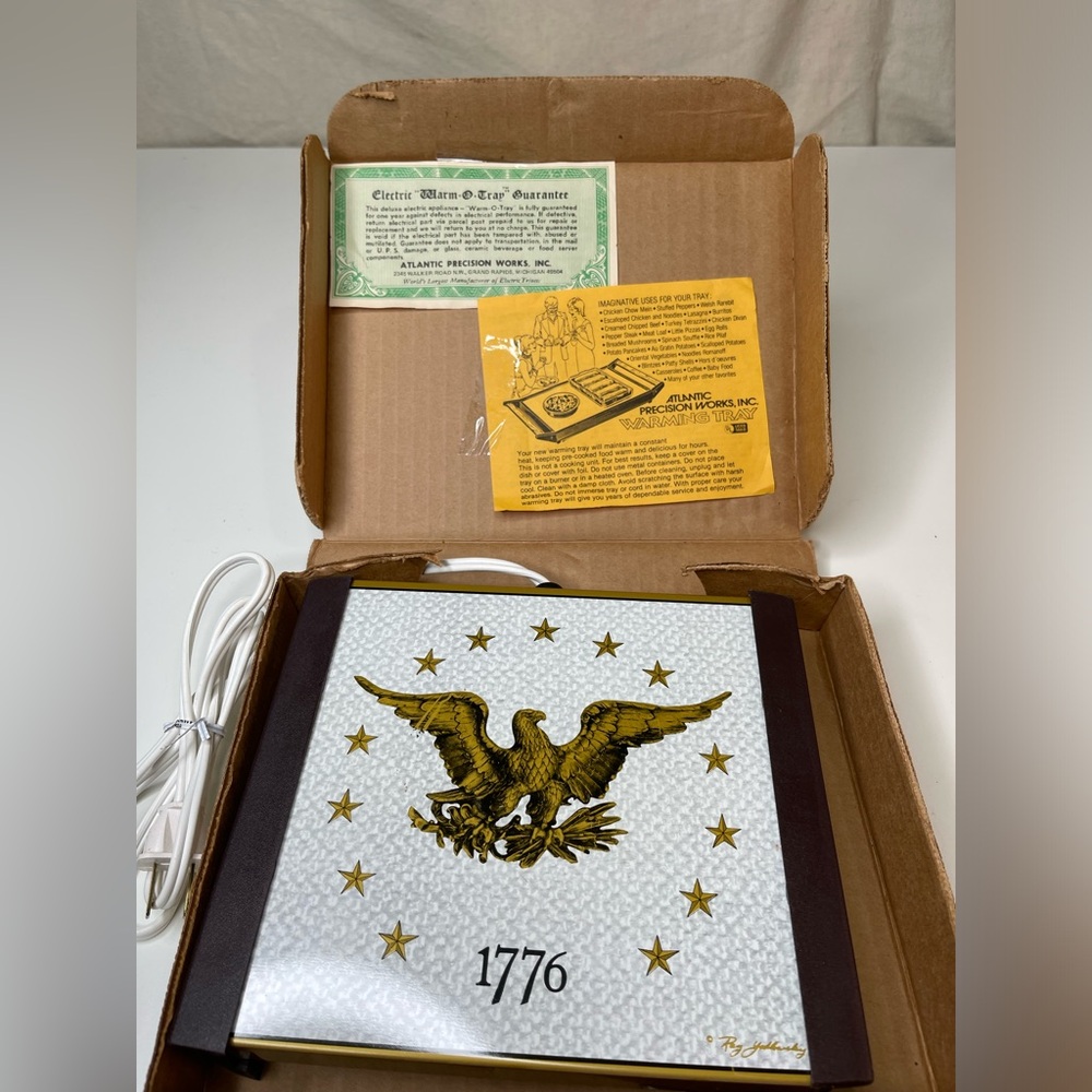 Vintage Americana 1776 Atlantic Precision Works Electric Warm-O-Tray Model #30T